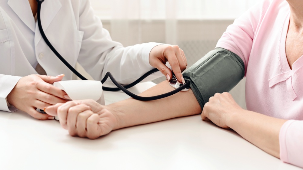 Taking a blood pressure reading